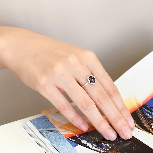 碌山 ガーネット シードパール リング 艶やかなワインレッド 204R0169