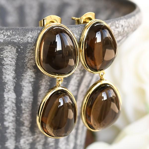 スモーキークォーツ ピアス イヤリング シックで合わせやすいブラウン