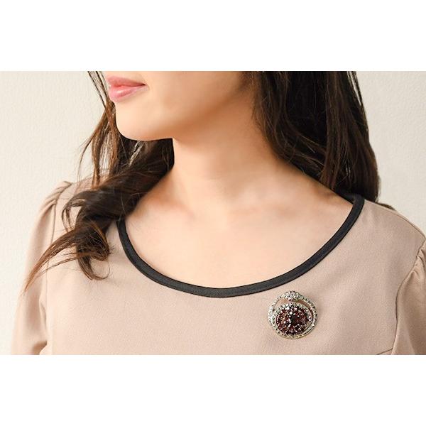 碌山 ガーネット ウロボロス ブローチ 上質のガーネットがきらめく贅沢