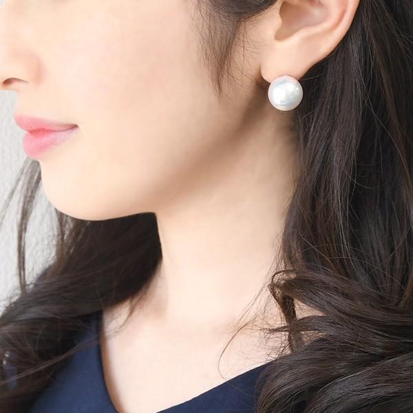 14mm 淡水真珠 ピアス イヤリング 超超特大 ゴージャスな希少大玉 豊か 