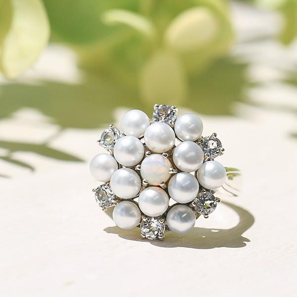 18K ホワイトトパーズ＆淡水パールピアリングチャーム 淡水パールチャーム付きネックレス | Coral Color