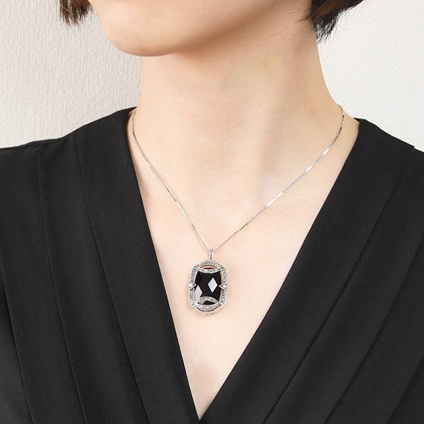碌山 オニキス シードパール ブローチペンダント 落ち着いたモノトーンのクラシカルデザイン RP 204C1106-ONF-1の画像