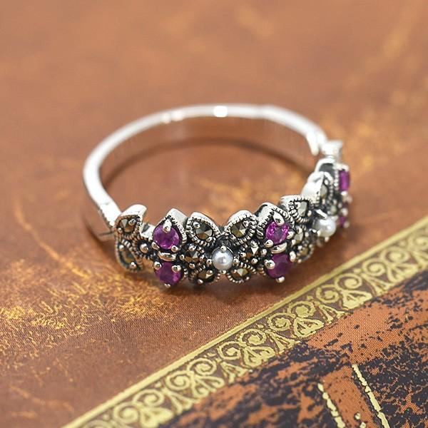 碌山ルビー・シードパール・マルカジットリング シルバー925 楽天市場】碌山 ルビー シードパール マルカジット リング