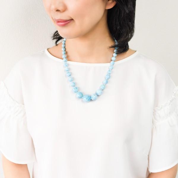 特大 20mm ラリマー ネックレス ボリューム満点！ 美しい発色と模様の