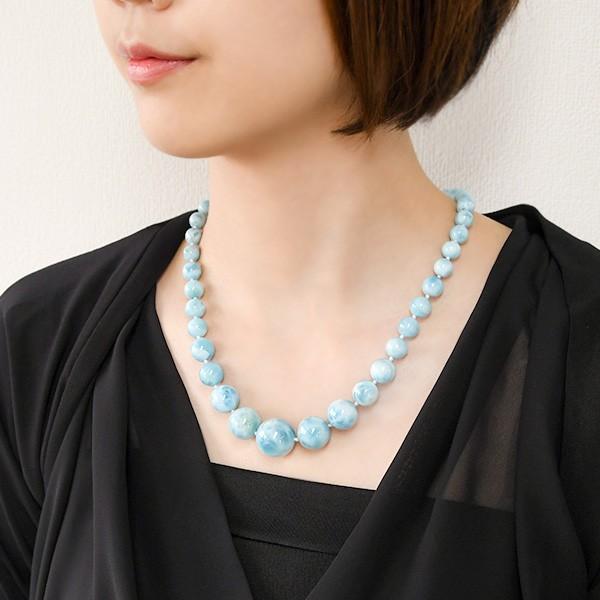 特大 20mm ラリマー ネックレス ボリューム満点！ 美しい発色と模様の