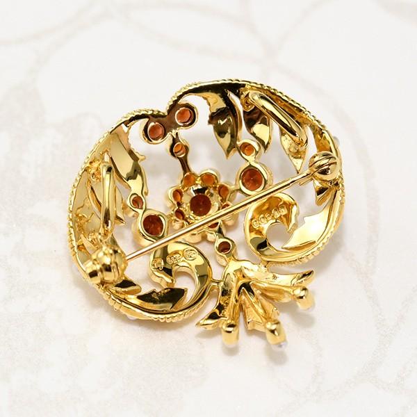 碌山 ガーネット シードパール ブローチペンダント エレガントで