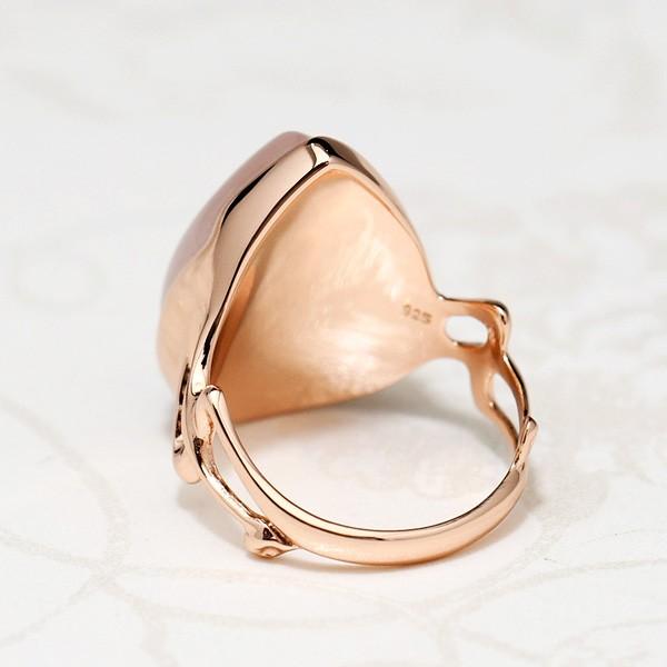 ローズクォーツ リング うるんとみずみずしい大粒ピンク メール便不可