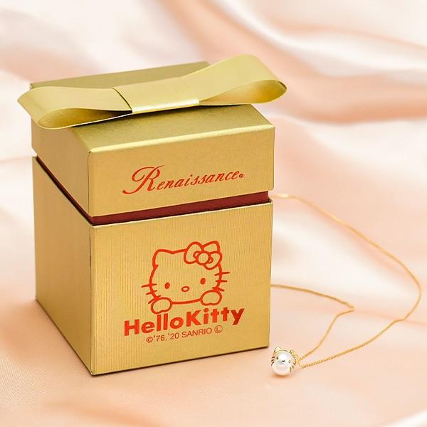 サンリオ公式 ハローキティ アコヤ真珠 K18YG K18PG ペンダント HELLO