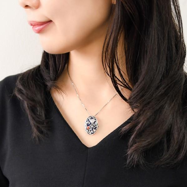 碌山 ウィリアムモリス メドウェイ 珊瑚 エナメル ブローチペンダント