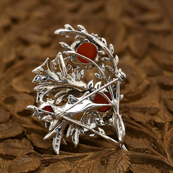 碌山 ウィリアムモリス りんご 赤メノウ ブローチペンダント 国内唯一