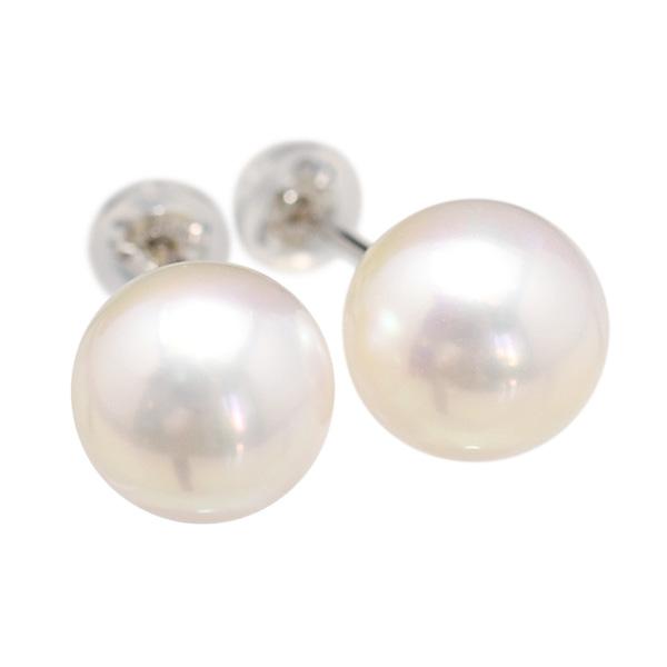 9mm特級ホワイト淡水真珠 ピアス/イヤリング 強い輝きが美しい気品に