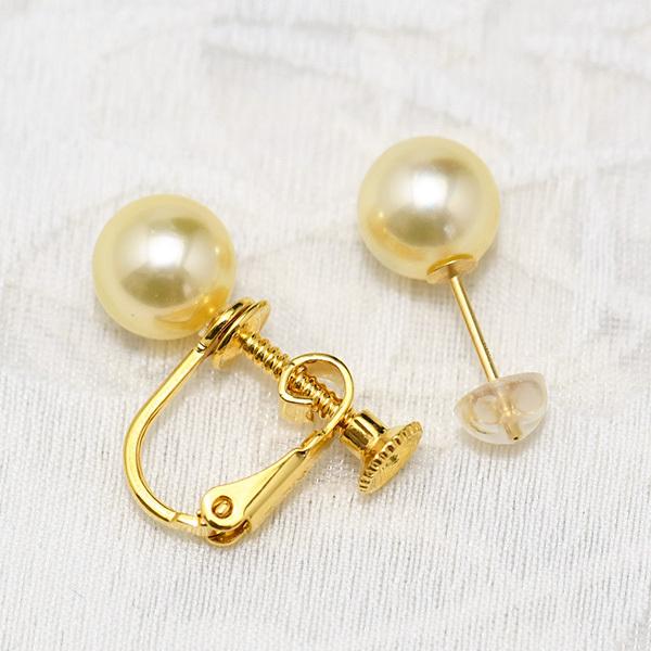 7.5-8mm アコヤ真珠 ピアス イヤリング ゴールド 無調色の画像