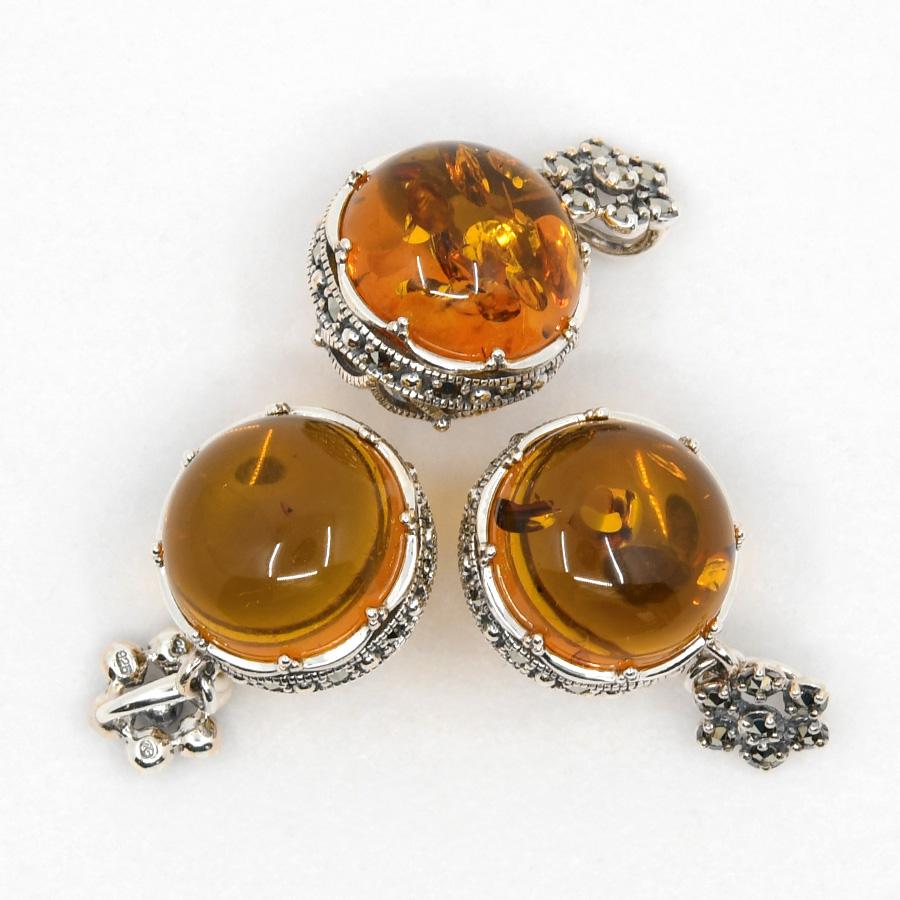 碌山 アンバー ペンダントトップ 特注カラーブラウン コロンと