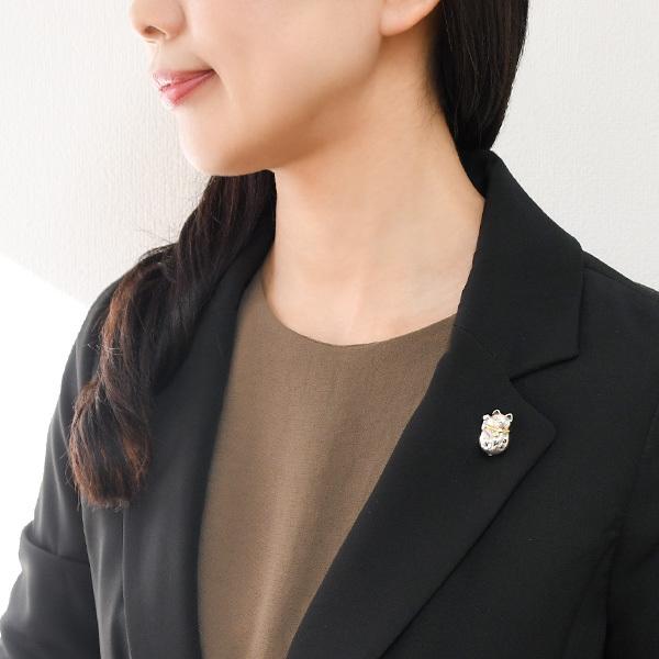 碌山 招き猫 ブローチペンダント　可愛く小粋な和のデザイン RP 702C0007の画像