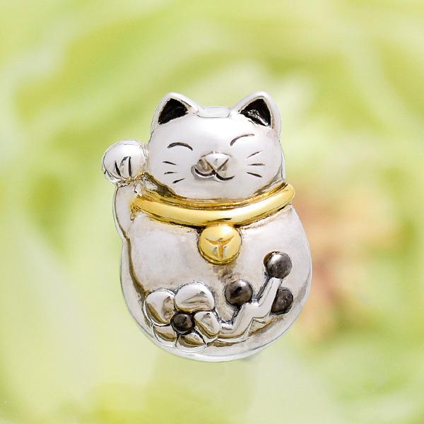 碌山 招き猫 ブローチペンダント 可愛く小粋な和のデザイン RP