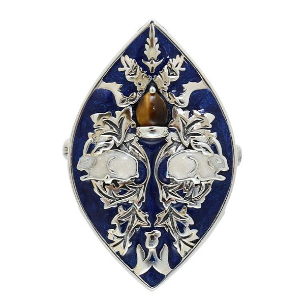碌山 ウィリアムモリス 兄弟うさぎ タイガーアイ ブローチペンダント　ウイリアム モリスの公式ジュエリー William Morris 405C0006-TY-2の画像