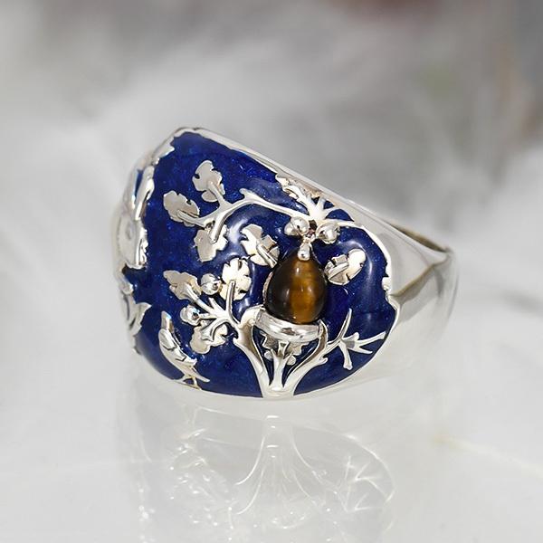 碌山 ウィリアムモリス 兄弟うさぎ タイガーアイ リング ウイリアム