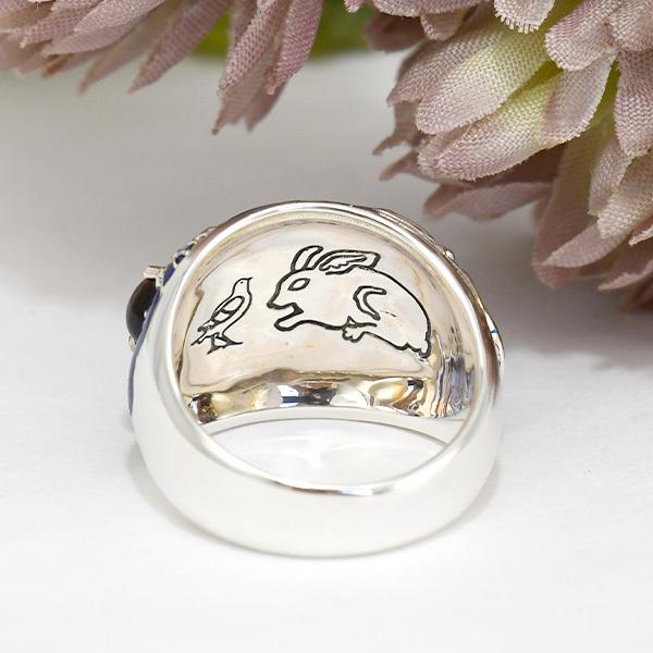 碌山 ウィリアムモリス 兄弟うさぎ タイガーアイ リング ウイリアム