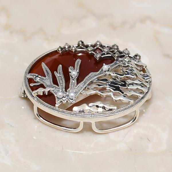 縞瑪瑙（めのう・カーネリアン）希少　⭐️美品 縞めのう ネックレス 8mm玉 】 赤めのう 瑪瑙 メノウ agate