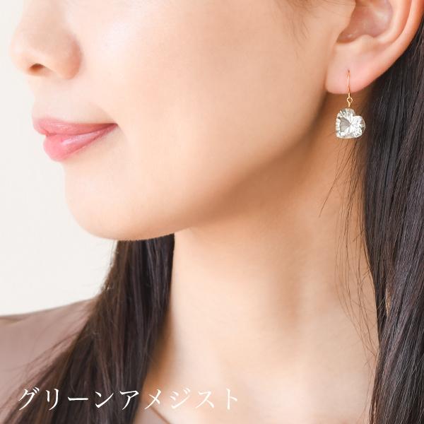 ハート コンケイブカット 天然石 ピアス イヤリング 大粒カラー ハート コンケイブカット 天然石 ピアス イヤリング 大粒カラー