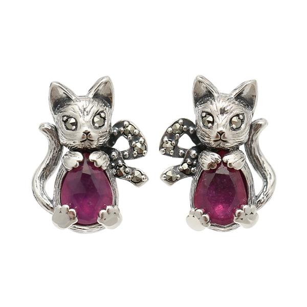 【最終価格】クアラントット　18Kルビー　ピアス•イヤリングチャーム 碌山 おしゃれ子猫の ルビー ピアス イヤリング RP 202E0515 -TY