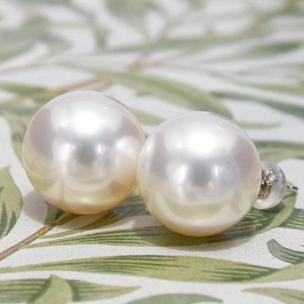 12mm 白蝶真珠 ピアス イヤリング 鑑別書付き K18 K14 SV925 耳元