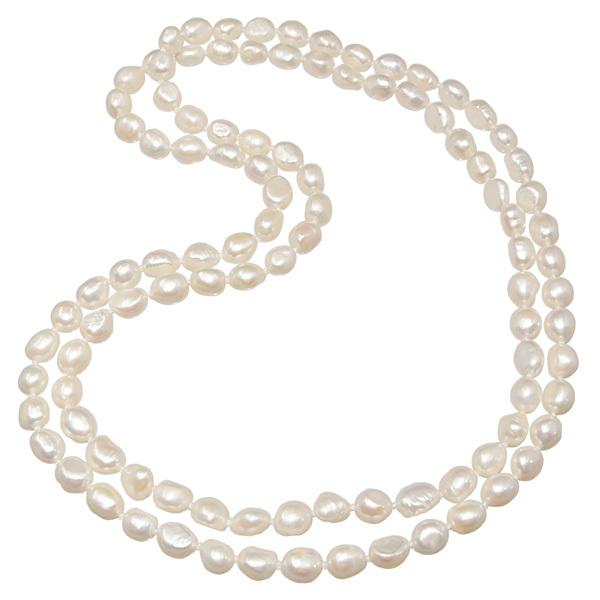 現品限り】 100cm バロックパール ロングネックレス オールノット てり  