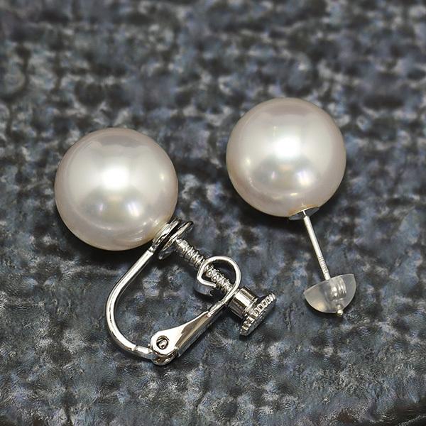 11mm 白蝶真珠 ピアス イヤリング 鑑別書付き K18 K14 SV925 特級南洋