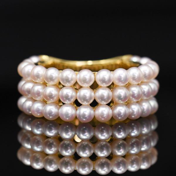 ベビーパール K18YG リング 12号 希少な上質のアコヤベビーを贅沢に
