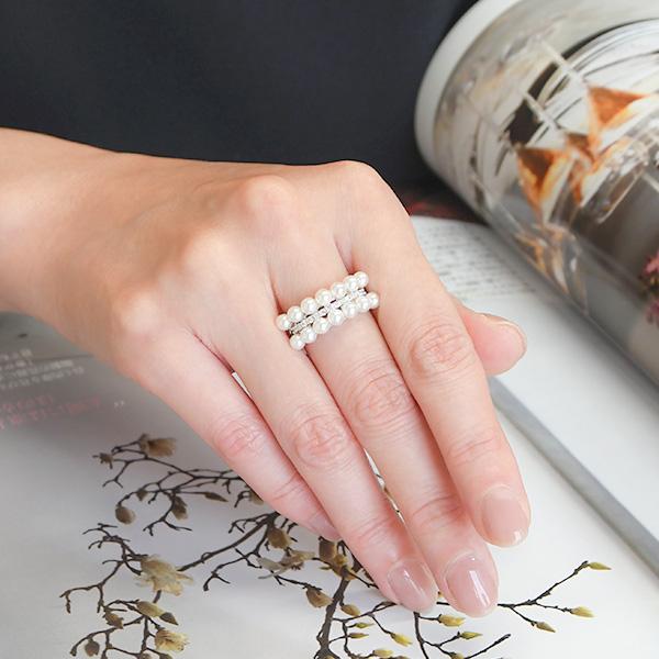 ベビーパール ダイヤモンド K18WG リング 12号 希少な上質アコヤベビー