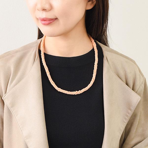 本珊瑚　6連　ネックレス 楽天市場】赤珊瑚 ネックレス 約2.2mm玉 6連 ロング 地中海 さん