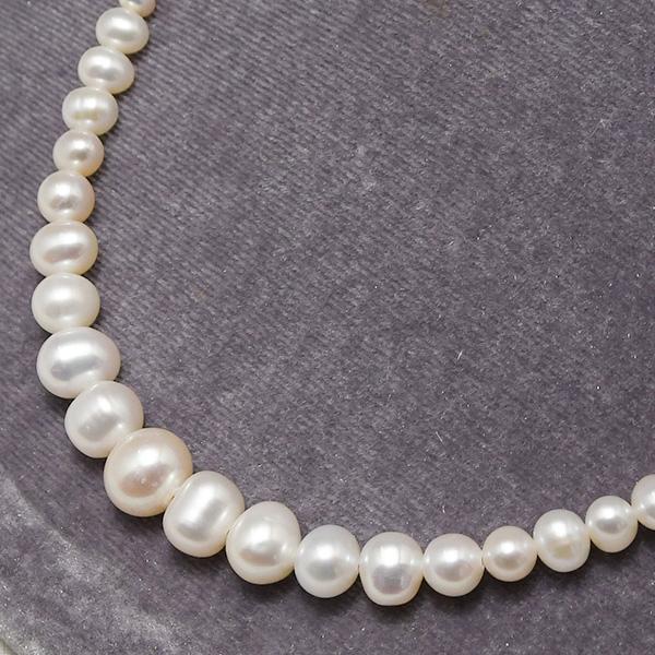 8mm ホワイト 淡水真珠 グラデーション ネックレス 可憐なパール