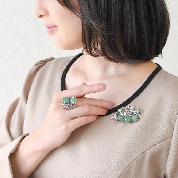 碌山 ウィリアムモリス 柳 グリーンクォーツ ブローチペンダント 国内