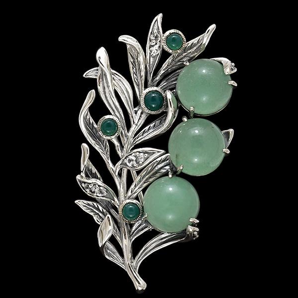 大振り☆美品 GEROGブローチ 緑系2色 ブローチ #159 大振り☆美品