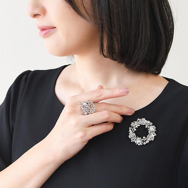 碌山 ウィリアムモリス マロウ ピンクトルマリン ブローチペンダント