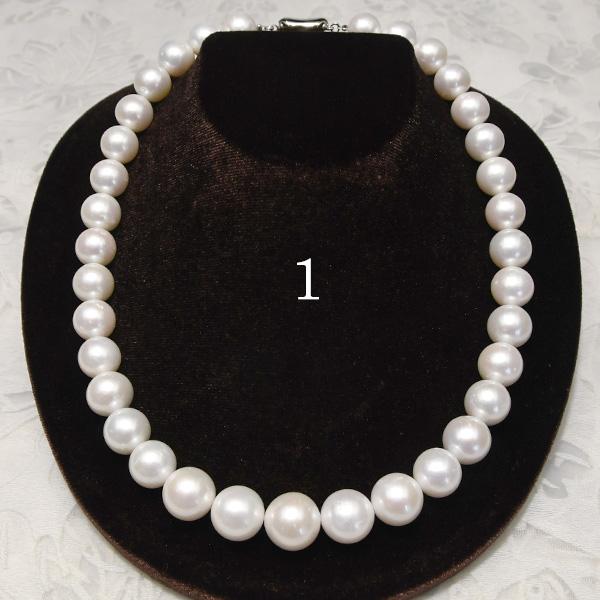 13mm ホワイト 淡水真珠 ネックレス ゴージャスなボリューム！ 大粒