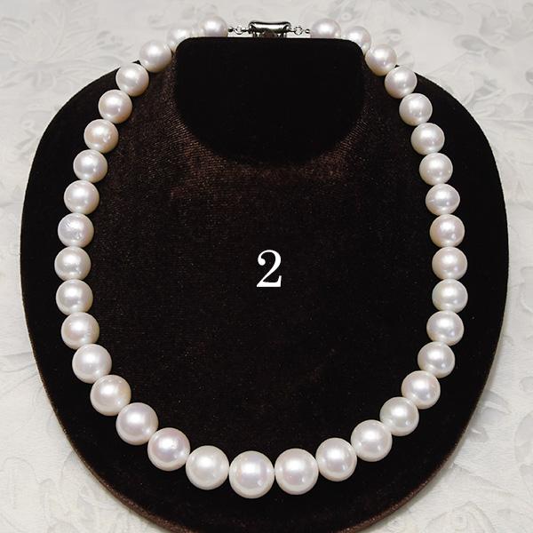 13mm ホワイト 淡水真珠 ネックレス ゴージャスなボリューム！ 大粒