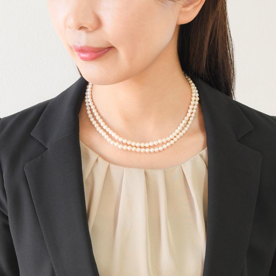 ベビーパール アコヤ真珠 80cm ロングネックレス 5mm 可憐なホワイト