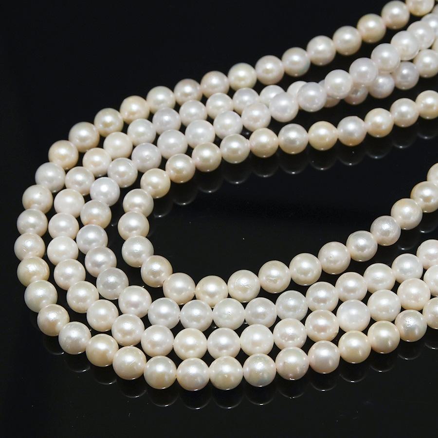 ベビーパール アコヤ真珠 80cm ロングネックレス 5mm 可憐なホワイト