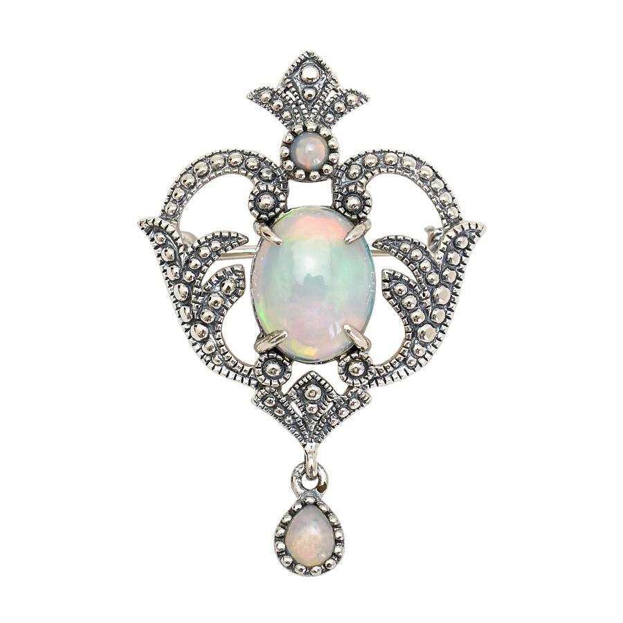 未使用品 碌山 天然ムーンストーン オパール シルバー ブローチ 未使用品 碌山 天然ムーンストーン オパール シルバー ブローチ