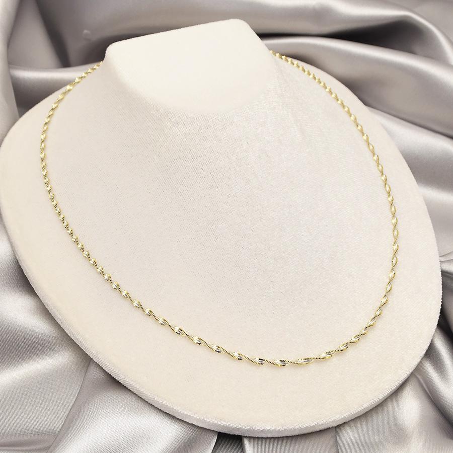 イタリ―製 ゴ―ルドネックレス スクリューチェーン イタリア製 シルバー スクリュー チェーン ゴールド＆シルバーカラー