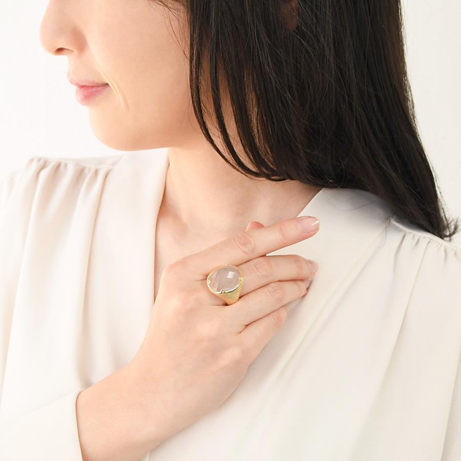 s様 スターローズクォーツ リング 12号 大粒 ローズクォーツ リング 煌めくチェスカット KA02 SR00509-20B-GS