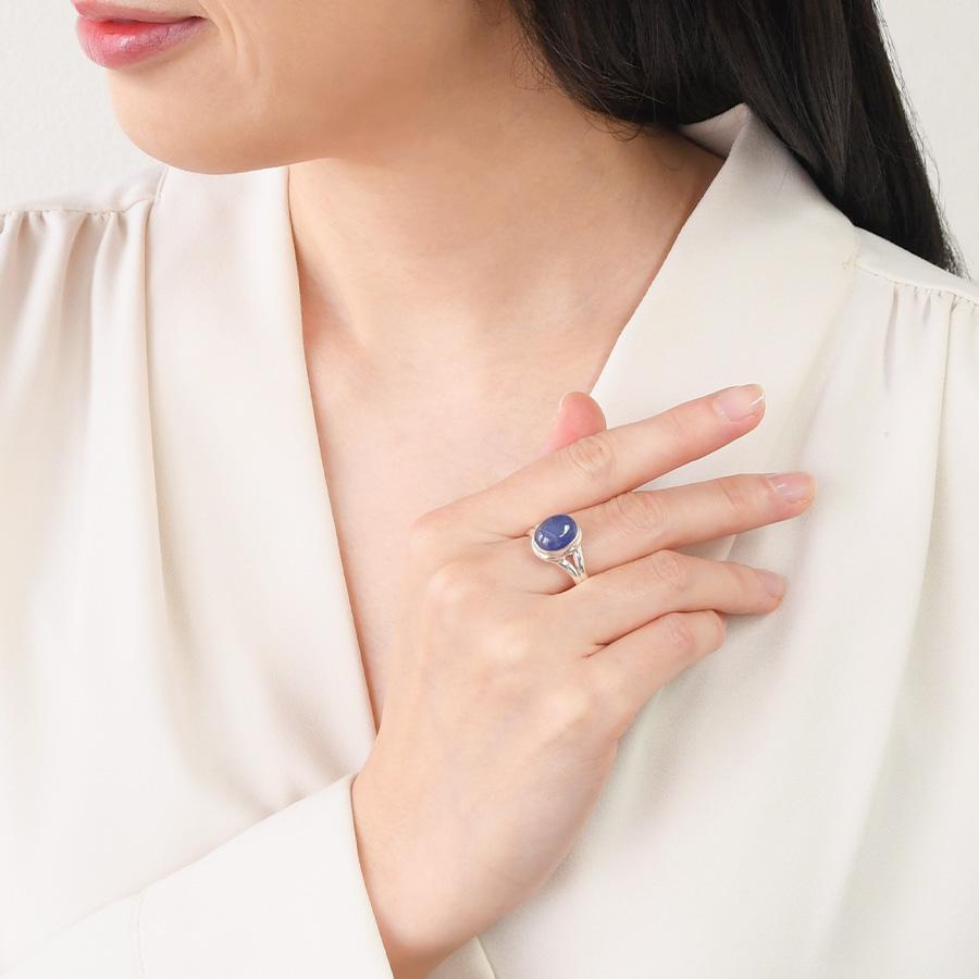 大粒 タンザナイト カボション リング 艶めく群青色 KB15 : ルコリエ