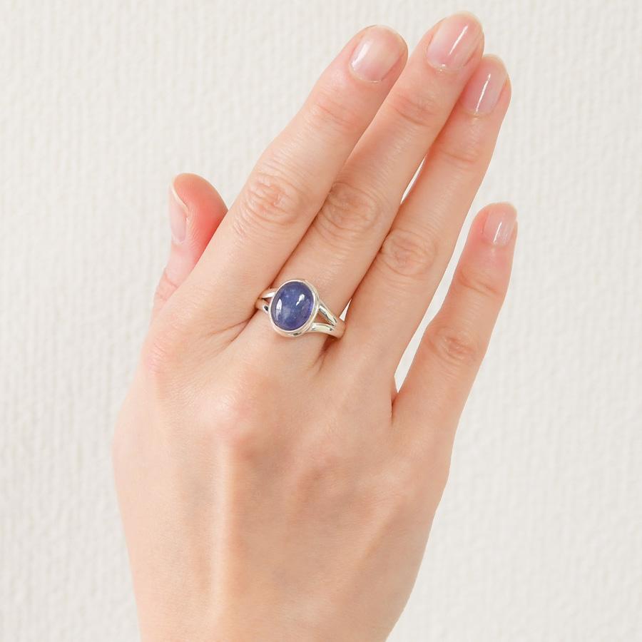 大粒 タンザナイト カボション リング 艶めく群青色 KB15 : ルコリエ