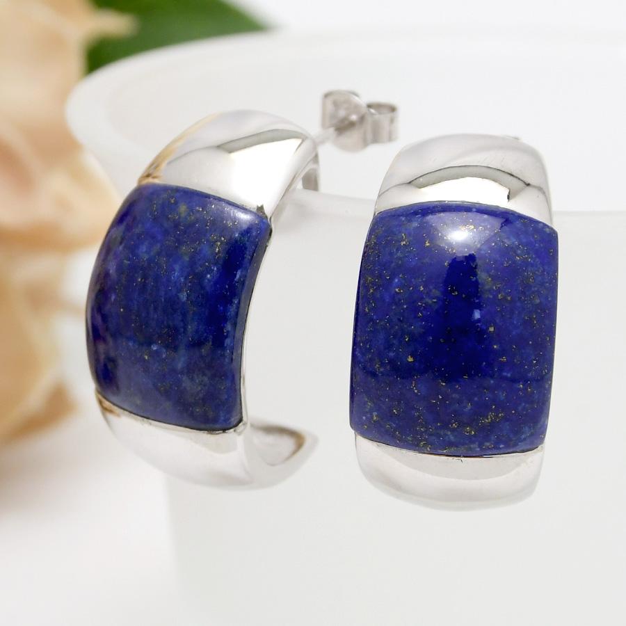 ラピスラズリ ピアス 深い青が印象的な大ぶりピアス！ KA58 ES00792.LZ