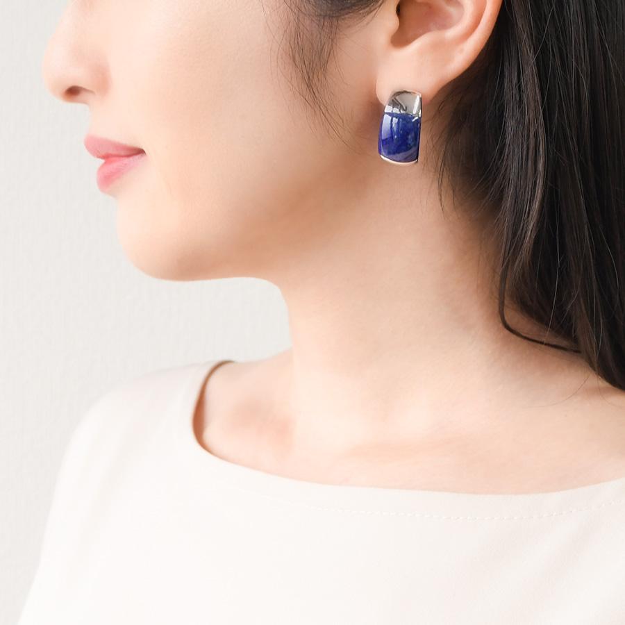 ラピスラズリ ピアス 深い青が印象的な大ぶりピアス！ KA58 ES00792.LZ