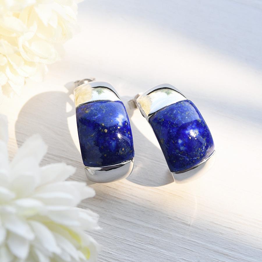 ラピスラズリ ピアス 深い青が印象的な大ぶりピアス！ KA58 ES00792.LZ