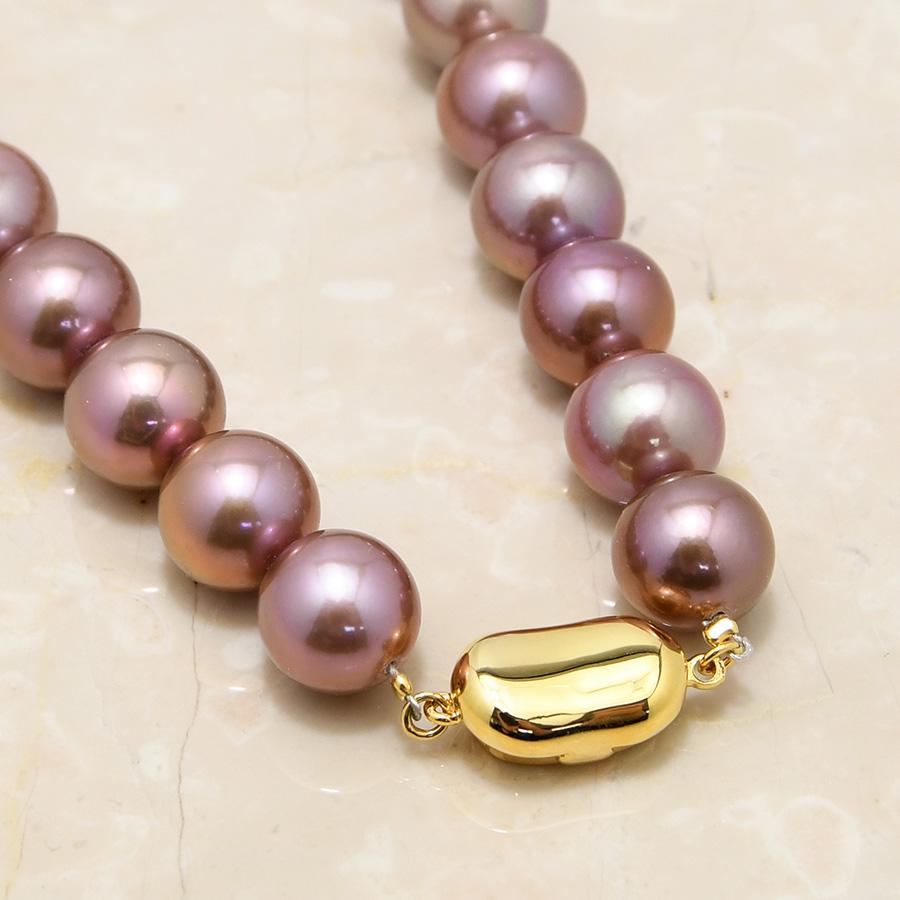 13mm ナチュラルカラー レッド 淡水真珠 ネックレス 鑑別書付 特級品質