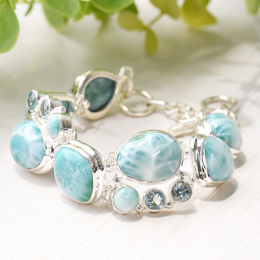 Luna様♪大粒 ラリマー ブレスレット 約14ミリ Luna様♪大粒 ラリマー