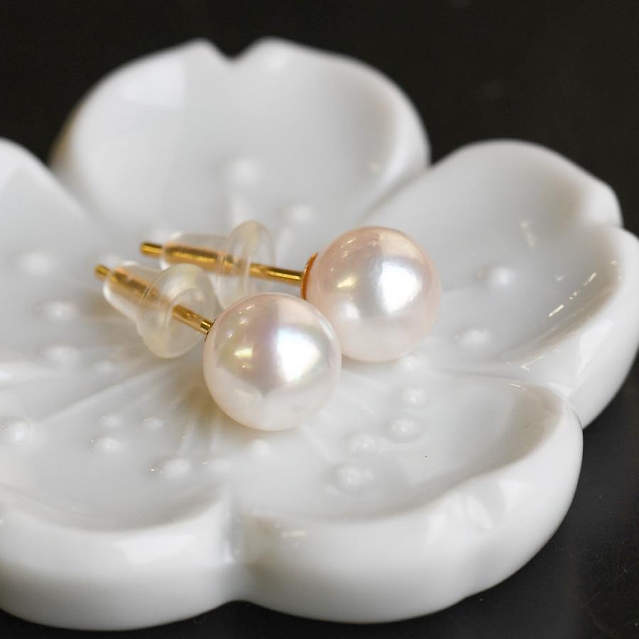 K18YG アコヤ真珠　ピアス K18YG あこや真珠 ピアス スタッドピアス ロングピアス 2way